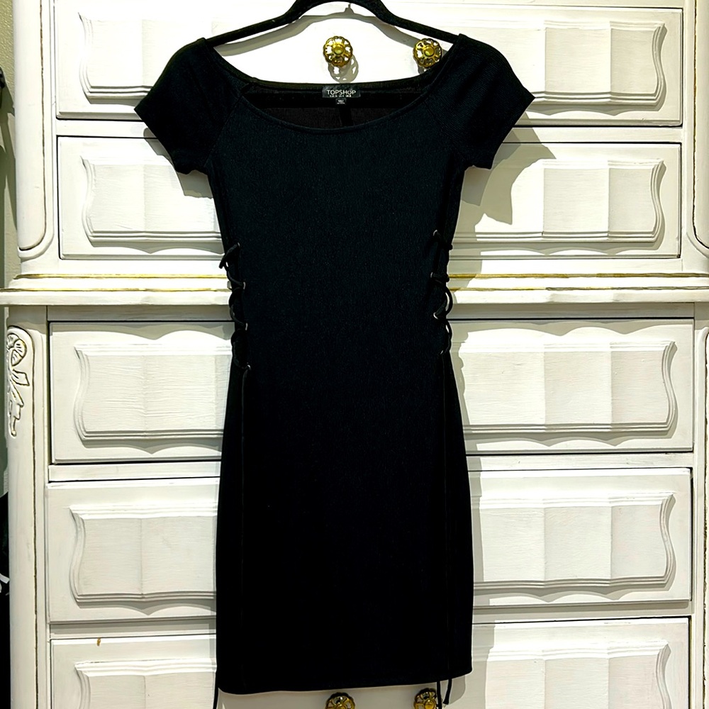 Topshop LBD Little Black Dress LIKE NEW! with Sexy Side Laces